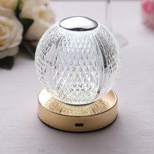 5inch Diamond Cut Crystal Ball Dimmable LED Table Lamp With Touch Control, Cordless Rechargeable