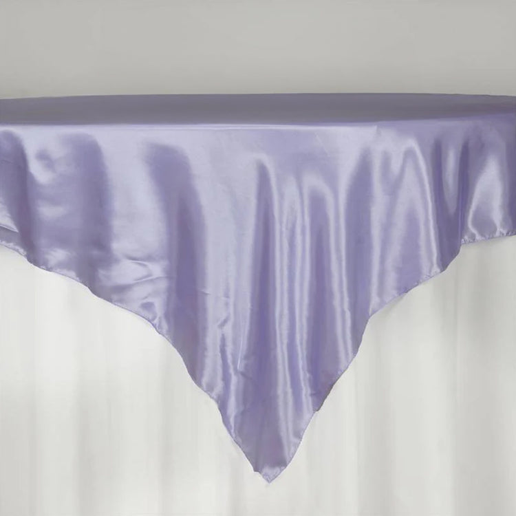 Lavender Seamless Satin Square Tablecloth Overlay 72 Inch x 72 Inch