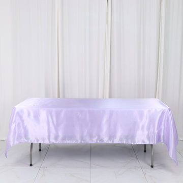 Lavender Lilac Seamless Smooth Satin Rectangular Tablecloth 60"x102"