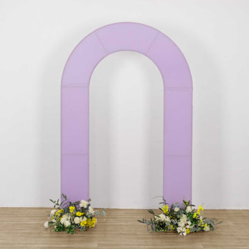 Elevate Your Event with the Lavender Lilac Spandex Fitted Open Arch Backdrop Cover