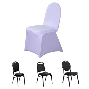 Lavender Lilac Spandex Stretch Fitted Banquet Chair Cover 160 GSM