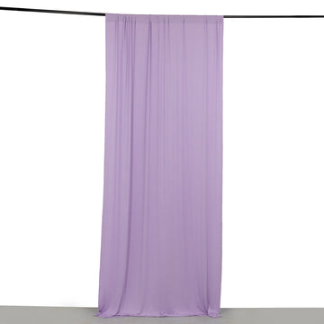 Lavender Lilac 4-Way Stretch Spandex Divider Backdrop Curtain, Wrinkle Resistant Event Drapery Panel with Rod Pockets - 5ftx10ft
