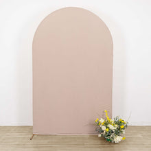 Matte Nude Spandex Fitted Chiara Backdrop Stand Cover For Round Top Wedding Arch
