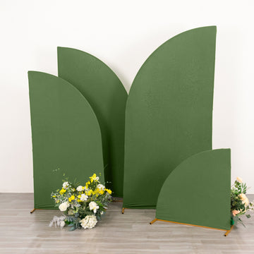 Enhance Your Wedding with Matte Olive Green Wedding Arch Covers