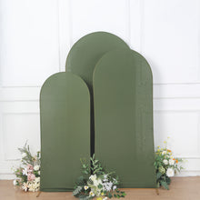 Set of 3 | Matte Olive Green Spandex Fitted Wedding Arch Covers For Round Top Chiara