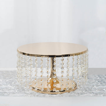 Create a Glamorous Display with the Metallic Gold Chandelier Cupcake Stands