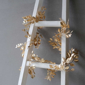 Craft and Decorate with the Metallic Gold DIY Craft Leaf Wreath