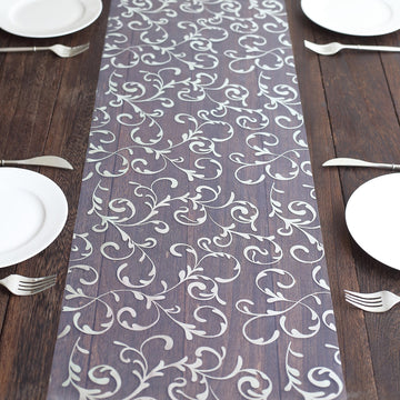 Add Elegance to Your Table with the Metallic Silver Sheer Organza Table Runner