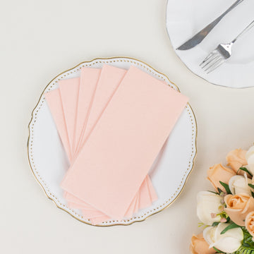 20 Pack Blush Soft Linen-Feel Airlaid Paper Party Napkins