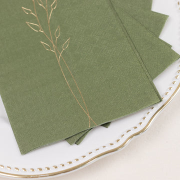 Versatile and Stylish Gold Embossed Leaf Napkins