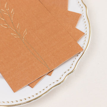 Elevate Your Event Decor with Gold Embossed Leaf Napkins