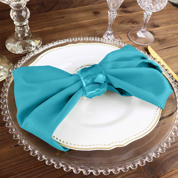 Turquoise Seamless Cloth Dinner Napkins for Versatile Table Décor