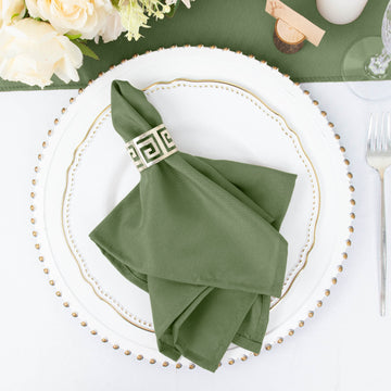 Elevate Your Table Settings with Olive Green Seamless Cloth Dinner Napkins