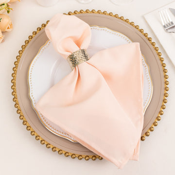Luxurious Blush Event Decor with Premium Polyester Dinner Napkins