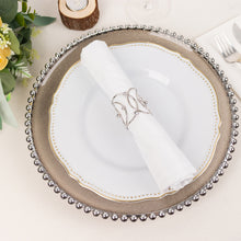 4 Pack Silver Metal Rhinestone Napkin Rings With Hollow Woven Style, Elegant Napkin Holders