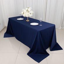 Navy Blue Premium Scuba Rectangular Tablecloth, Wrinkle Free Polyester Seamless Tablecloth