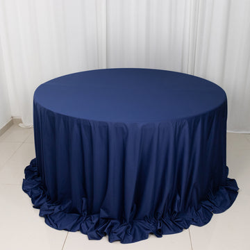 Elevate Your Event Decor with the Navy Blue Premium Scuba Round Tablecloth