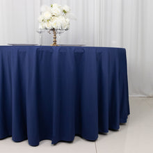 Navy Blue Premium Scuba Round Tablecloth, Wrinkle Free Polyester Seamless Tablecloth 120inch