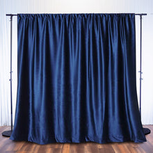 Navy Blue Premium Smooth Velvet Backdrop Drape Curtain, Privacy Photo Booth Event Divider Panel with Rod Pocket - 8ftx8ft