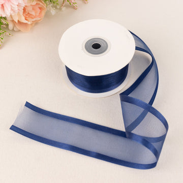 Add Elegance to Your Event with Navy Blue Sheer Organza Ribbon