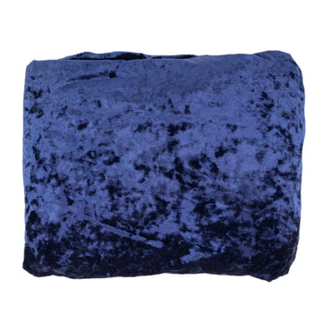 Navy Blue Crushed Velvet Fabric Bolt, DIY Craft Fabric Roll - 65"x5 Yards