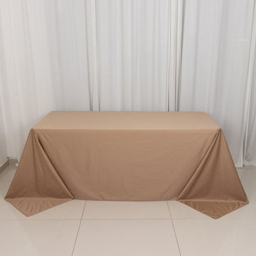 Nude Premium Scuba Rectangular Tablecloth, Wrinkle Free Polyester Seamless Tablecloth - 90"x132"
