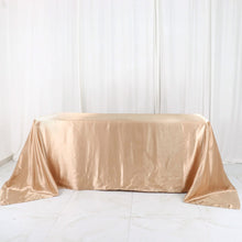 90x132 Inch Nude Satin Seamless Rectangular Tablecloth