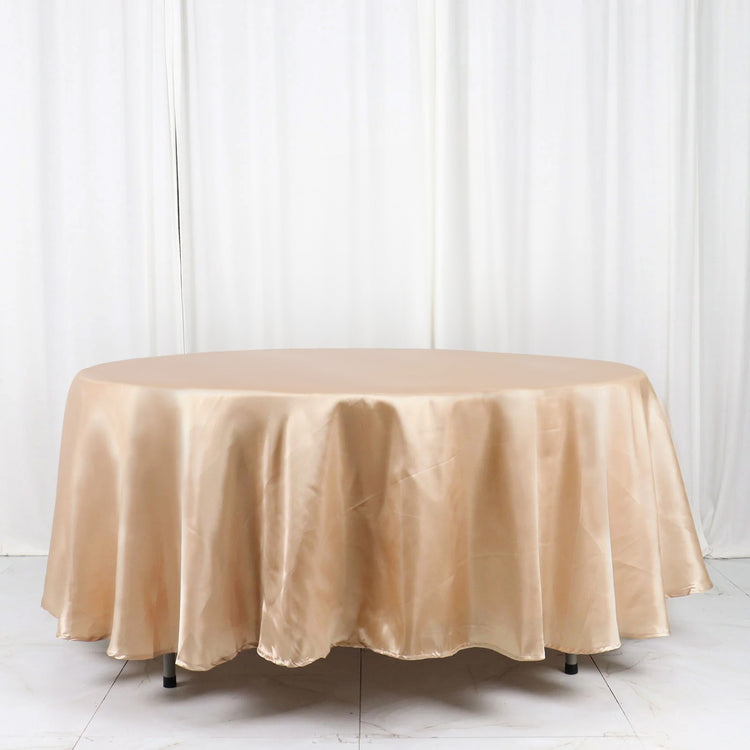 108 Inch Round Tablecloth Nude Satin