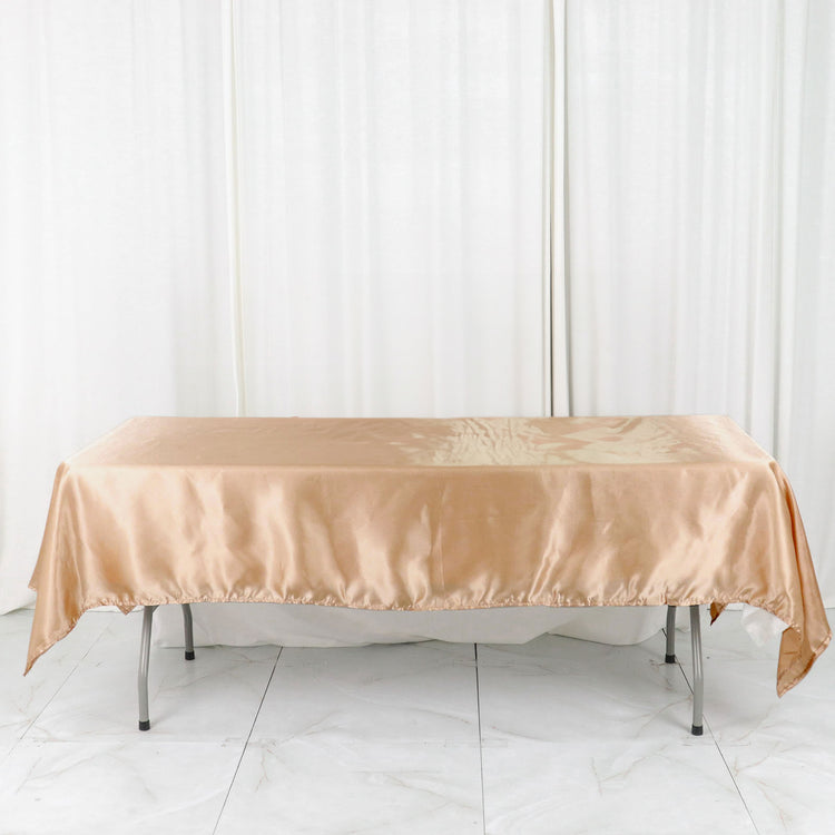 60X102 Inch Size Nude Satin Rectangular Tablecloth