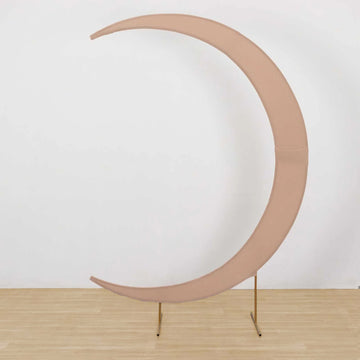 <strong>Versatile Elegance Of Nude Spandex Crescent Moon Wedding Arch Cover</strong>