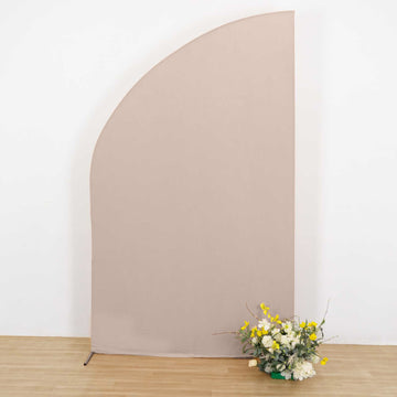 Nude Spandex Fitted Chiara Backdrop Stand Cover For Half Moon Top Wedding Arch - 8ft