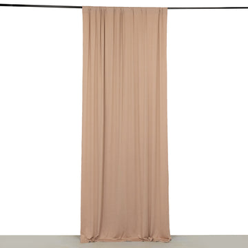 Nude 4-Way Stretch Spandex Divider Backdrop Curtain, Wrinkle Resistant Event Drapery Panel with Rod Pockets - 5ftx10ft