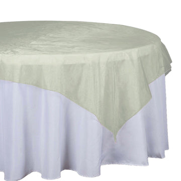 Add Elegance to Your Table with the Olive Green Organza Square Table Overlay