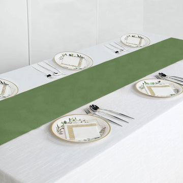 Add a Touch of Elegance to Your Event with the Olive Green Polyester Table Runner