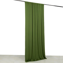 Olive Green 4-Way Stretch Spandex Drapery Panel with Rod Pockets, Backdrop Curtain