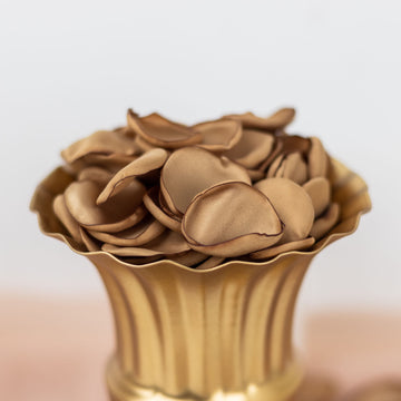Captivate Your Guests with Stunning Matte Gold Silk Rose Petals