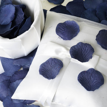 Add a Touch of Romance to Your Floor Decor with Navy Blue Silk Rose Petals