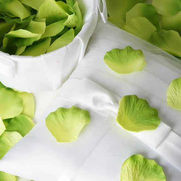 Create a Captivating and Enchanting Atmosphere with Lime Green Sage Silk Rose Petals
