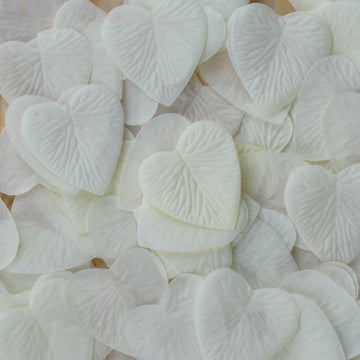 Enhance Your Wedding Decor with Ivory Silk Heart Confetti