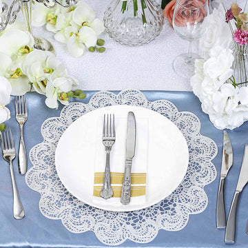 Add Elegance to Your Table with White Vintage Floral Lace Placemats