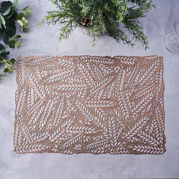Elevate Your Table Setting with Rose Gold Metallic Non-Slip Placemats