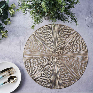 Add Elegance and Glamour to Your Table with Gold Metallic Non-Slip Placemats