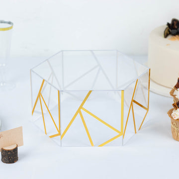 Hexagonal Cake Stand Display with Hollow Bottom