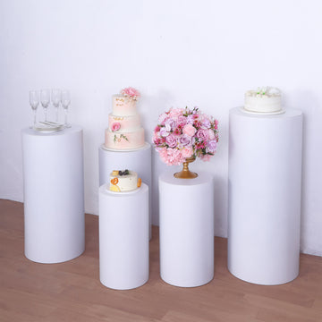 Versatile Round Plinth Pillar Display Boxes for Wedding Decor