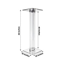 46inch Heavy Duty Acrylic Wedding Aisle Display Stands with Square Bases