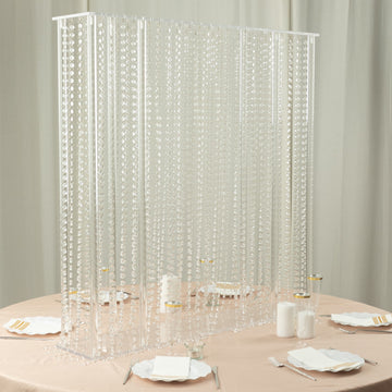 Elevate Your Event Decor with the Heavy Duty Acrylic Rectangular Wedding Centerpiece Stand
