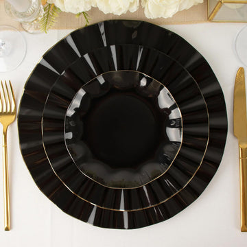 Elevate Your Event with Black Hard Plastic Dessert Plates