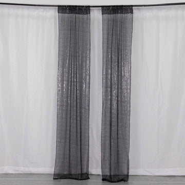 Bold and Glamorous Black Sequin Photo Backdrop Curtains