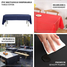 Disposable Black 10 MM Thick Plastic Tablecloth 54 Inch x 108 Inch Rectangle PVC Spill Proof 