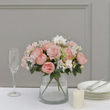 Elegant Blush Artificial Peony Flower Bouquets for Stunning Event Decor